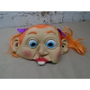Vintage DON POST Slipknot Mask Oddball Girl 2001 2000 Pigtail Latex Cosplay Y2K